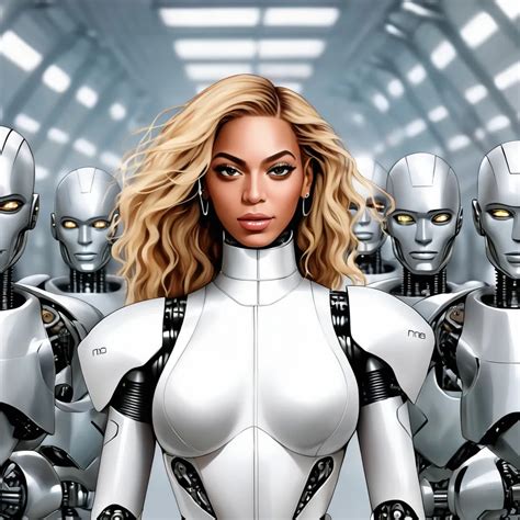 Beyoncé, HQ, blonde, robot, neo futurism, metal, art...