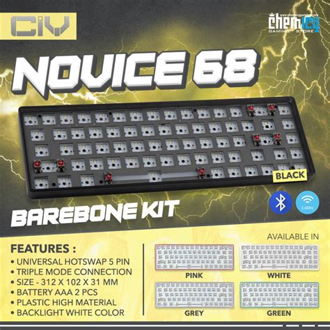 Jual CIY NOVICE68 NOVICE 68 Triple Connection Barebone Keyboard Kit