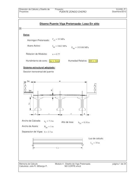 PDF 4 Diseño de Viga Pretensada PUENTE ZONGO CHORO DOKUMEN TIPS