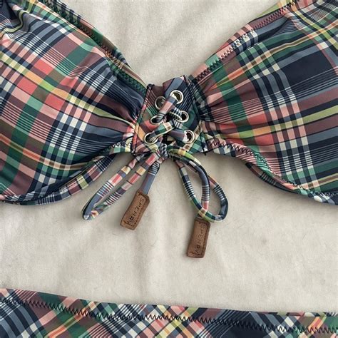 Coastal Cowgirl Sperry Plaid Bikini Set Adjustable Depop