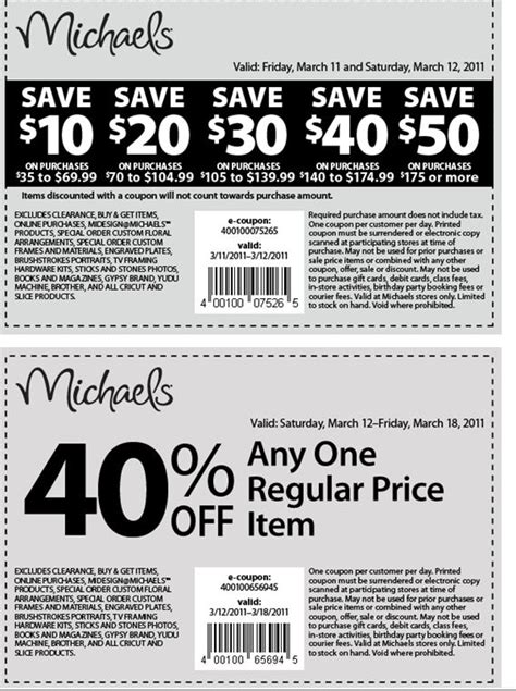 Michaels Canada Printable Discount Coupons Spend More Save More