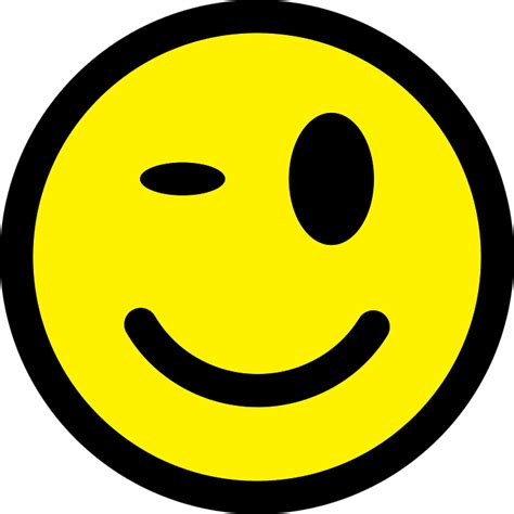 Smiley Wink Emoticon Happy Face Icon Good Sign Smiley Face Vector Png ...