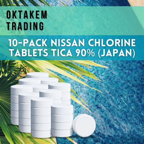 10 PACK NISSAN Chlorine Tablets TCCA 90 Japan 10 Kilos 50 Tablets For