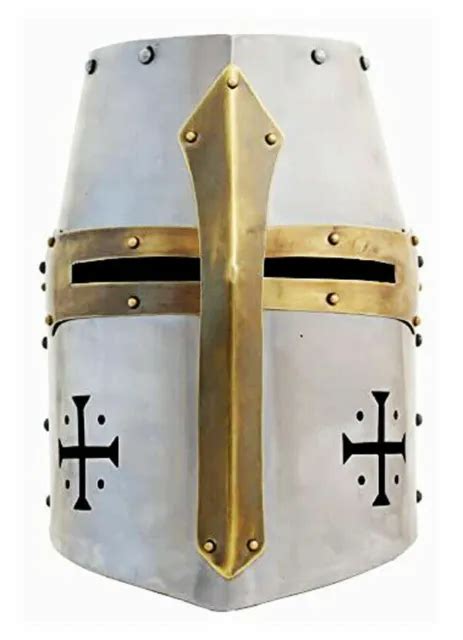 CASQUE DE CHEVALIER croisé médiéval en acier templier fer LARP SCA EUR