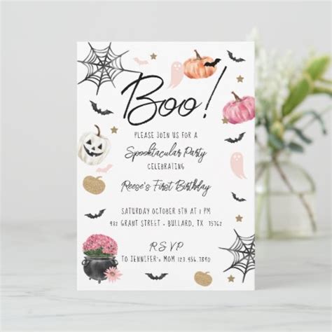 Fun Boo Spooktacular Halloween Birthday Party Invitation Zazzle