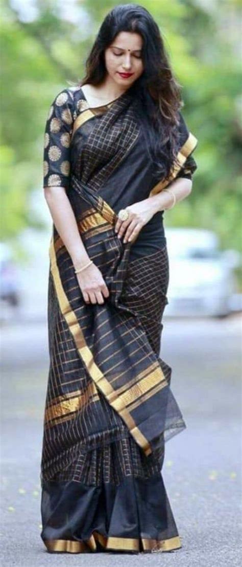 New Black Women Wedding Wear Party Wear Uppada Pattu Mahanati Checks