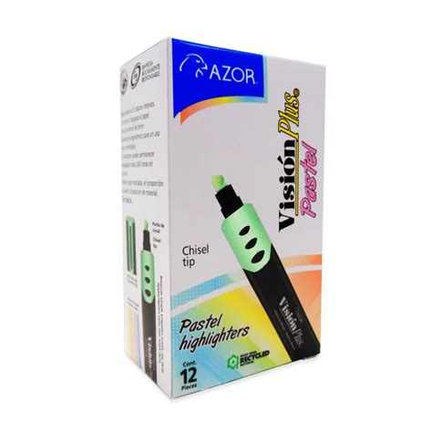 MARCATEXTOS VISION PLUS 2600 PASTEL VERDE Atado De 12 Pzas Super