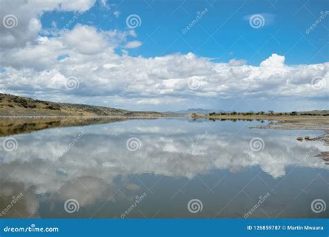 Lake Magadi with Flamingos at the Background, Rift Valley, Kenya Stock ...