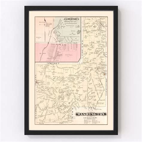 Jamestown Map 1877 Old Map of Jamestown Pennsylvania Art Vintage Print ...