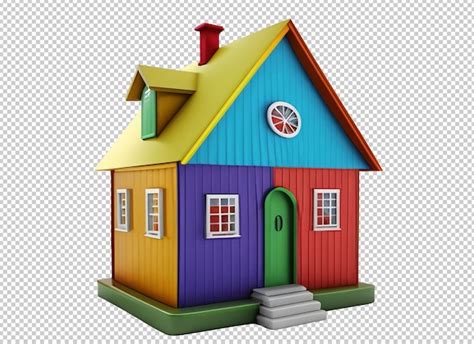 3d Colorido Clipart De La Casa Png Archivo PSD Premium