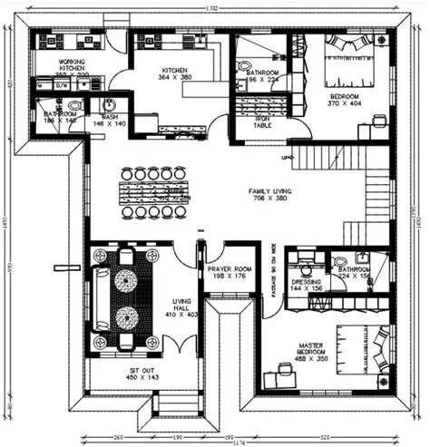 1382x1470 furniture layout plan of the ground floor in AutoCAD 2D drawing, CAD file, dwg file ...