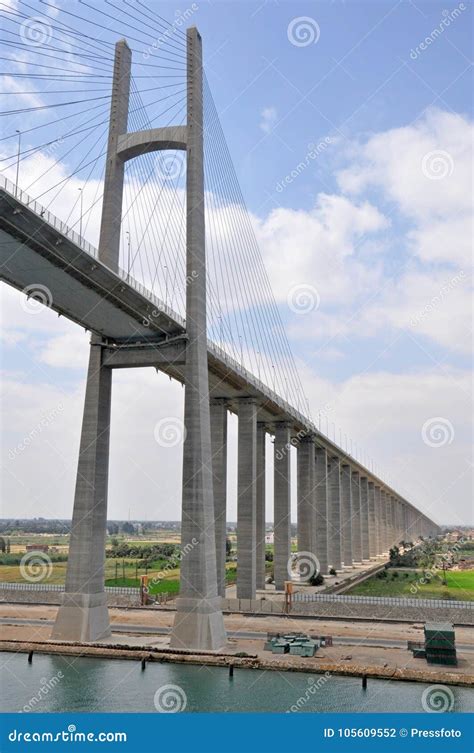 Suez Canal Bridge, Is A Road Bridge Crossing The Suez Canal Editorial ...