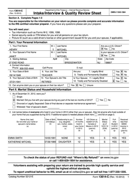 Fillable Online Department Of The Treasury Internal Revenue Service