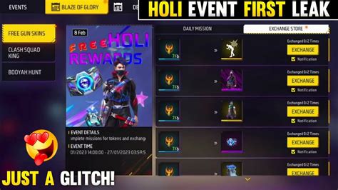 Holi Event Free Rewards Update In Free Fire Free Fire New Update