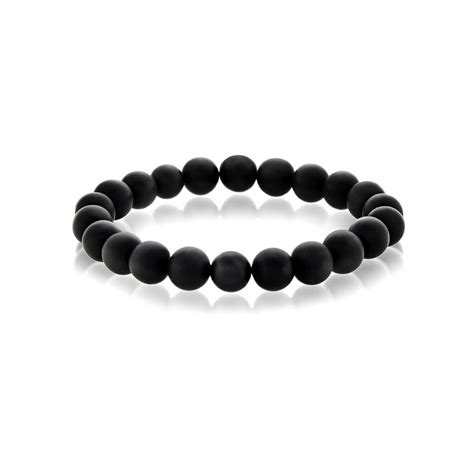 Coastal Jewelry Black Matte Onyx Bead Stretch Bracelet 10mm