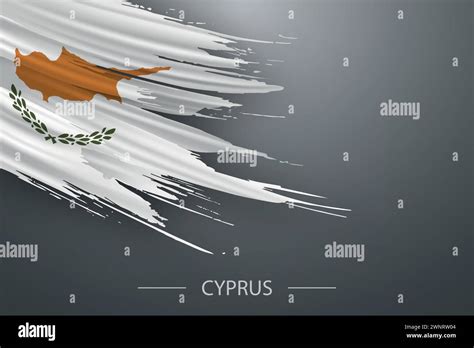 D Grunge Brush Stroke Flag Of Cyprus Template Poster Design Stock