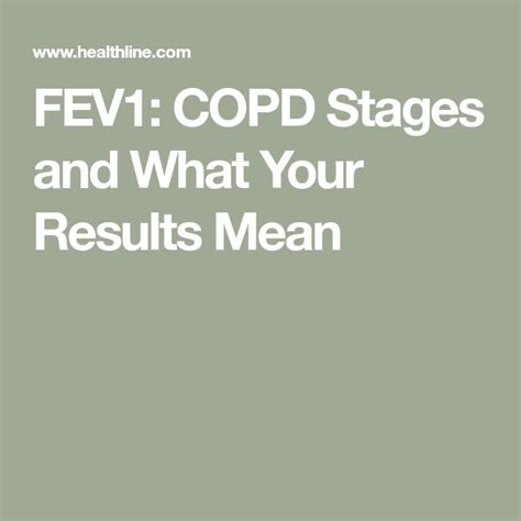 Fev Copd Stages And What Your Results Mean Copd Stages Copd