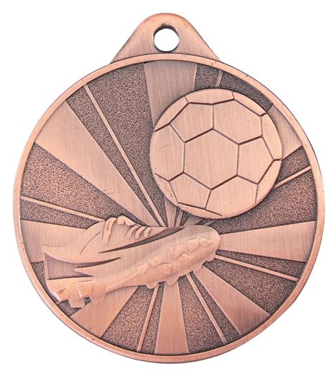 Fußball Medaille 9372 inkl Band u Beschriftung Bronze Unmontiert