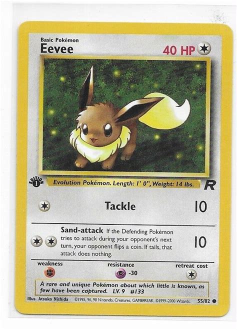 Pokemon Team Rocket St Edition Eevee Vintage Wotc Card