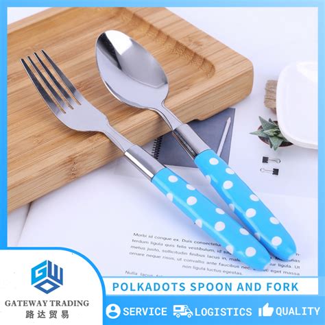 Pcs Pairs Polkadots Spoon And Fork Stainless Steel Kitchen Tool