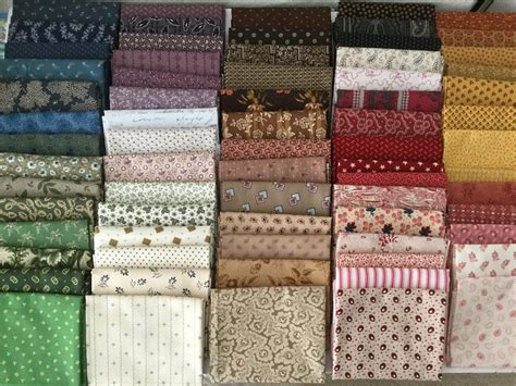 Fat Quarter Bundle - Reproduction Civil War fabrics - Large Mixed Bundle of 10