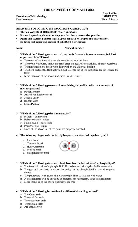 Mbio Practice Final W Page Of Essentials Of