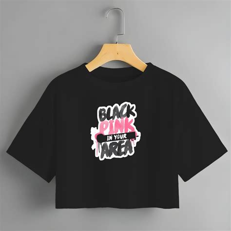 Jual CROP TOP BLACKPINK IN YOUR AREA KAOS CROP TOP OVERSIZE CROP TOP