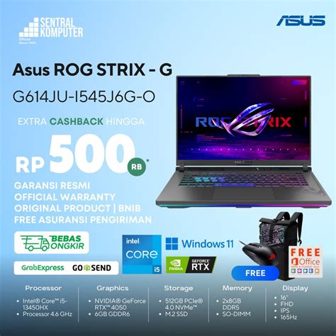 Jual Asus Rog Strix G614ju I5 13540hx Rtx 4050 16gb 512gb Ssd Win 11 Ohs Shopee Indonesia