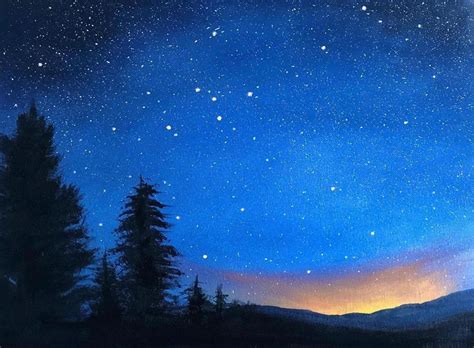 Starry Night Forest Wall Art Starry Sky Art Print Forest - Etsy