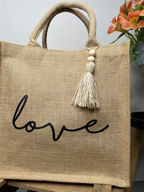 Jute Bag Beach Bag Etsy