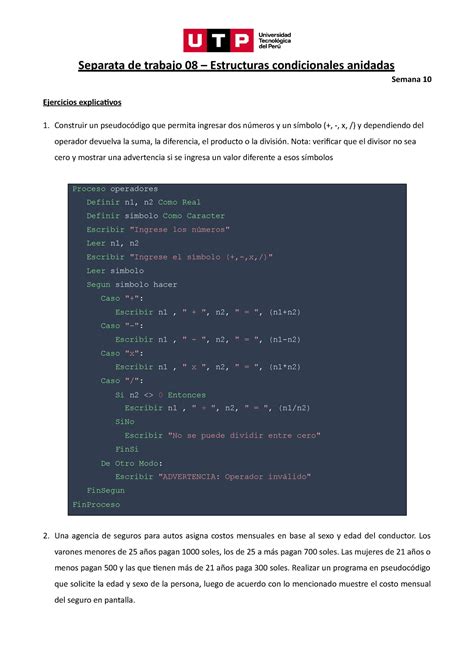 Ejercicios Resueltos Separata Unidad Ejercicios Resueltos