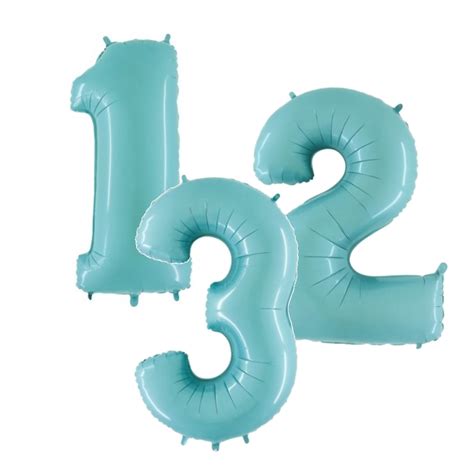 Pastel Blue Jumbo Number Foil Balloons Party Splendour