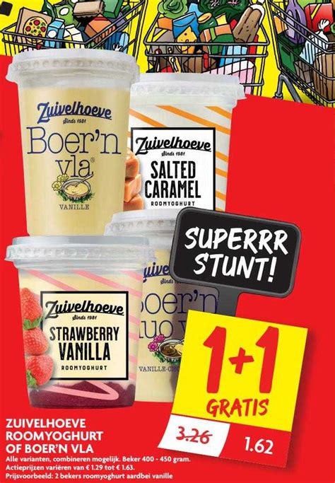 Zuivelhoeve Roomyoghurt Of Boer N Vla Gratis Aanbieding Bij