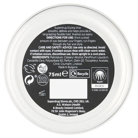 Superdrug Mens Hair Wax 75ml Hair Superdrug