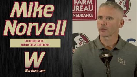 Fsu Football Mike Norvell Press Conference Pittsburgh Week Wake