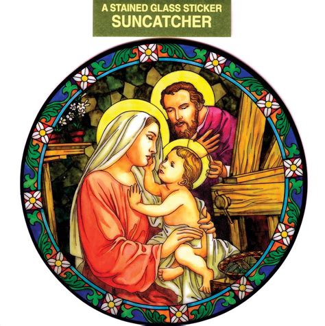 Suncatcher – Stained Glass Holy Family | Family Life Catholic Gifts