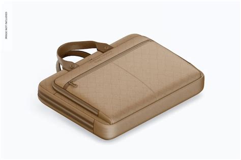 Free Psd Leather Laptop Bag Mockup Isometric Right View