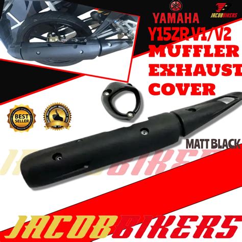 YAMAHA Y15ZR Y16ZR VVA Exhaust Muffler End Cap Cover Carbon Black