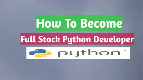 How To Become Full Stack Python Developer Youtube