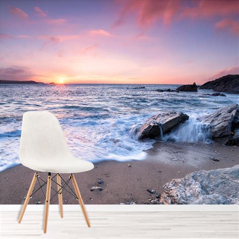 Ocean Sunset Dusk Seascape Wallpaper Wall Mural