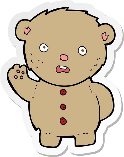 Sticker Of A Cartoon Unhappy Teddy Bear Vector Art At Vecteezy