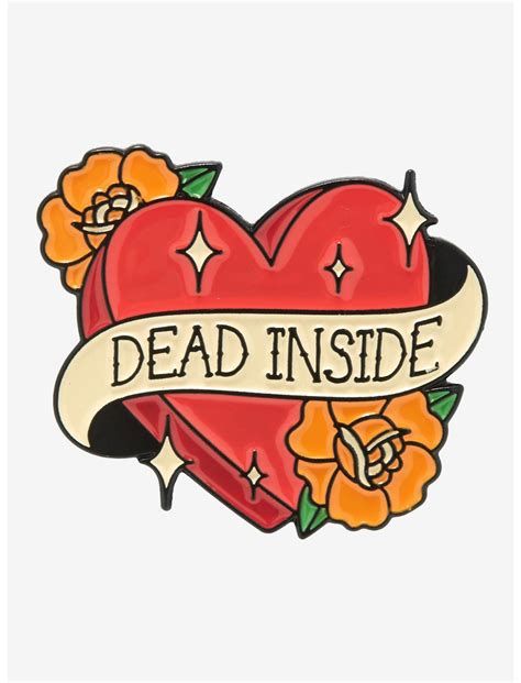 Dead Inside Tattoo Heart Enamel Pin | Hot Topic