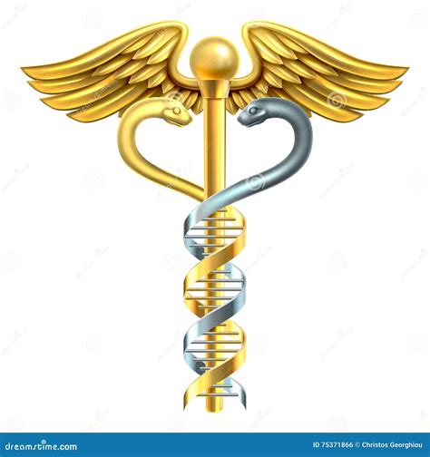 Dna Double Helix Caduceus Concept Stock Vector Illustration Of Doctor