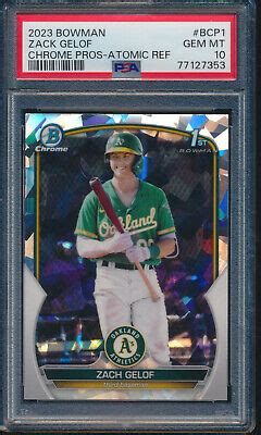 PSA 10 ZACH ZACK GELOF 1st 2023 Bowman Chrome ATOMIC REFRACTOR A S RC