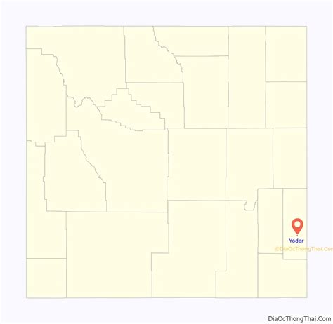 Map of Yoder town, Wyoming - Thong Thai Real