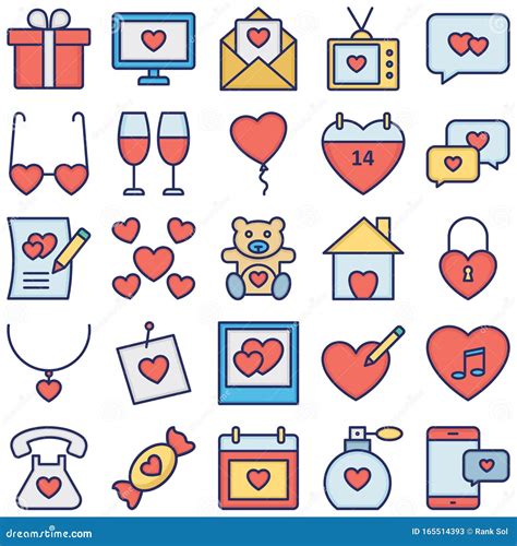 Love And Romance Vector Icons Set Which Can Easily Modify Or Edit Stock Vector Illustration Of