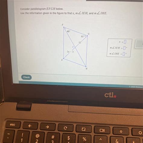 Consider Parallelogram Efgh Below Use The Information Given In The