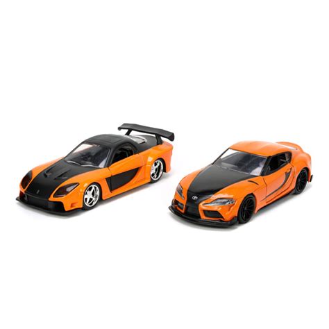 Jada 132 Fast And Furious Mazda Rx 7 And Toyota Gr Supra Orange