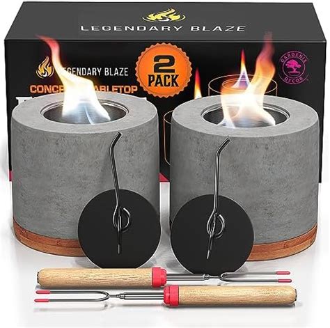 Amazon Tabletop Fire Pit Bowl With Bamboo Base Portable Table