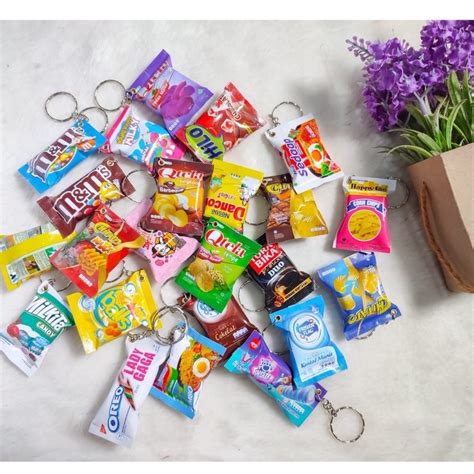 Jual Gantungan Kunci Snack Lucu Gemoy Unik Cute Ganci Replika Snack